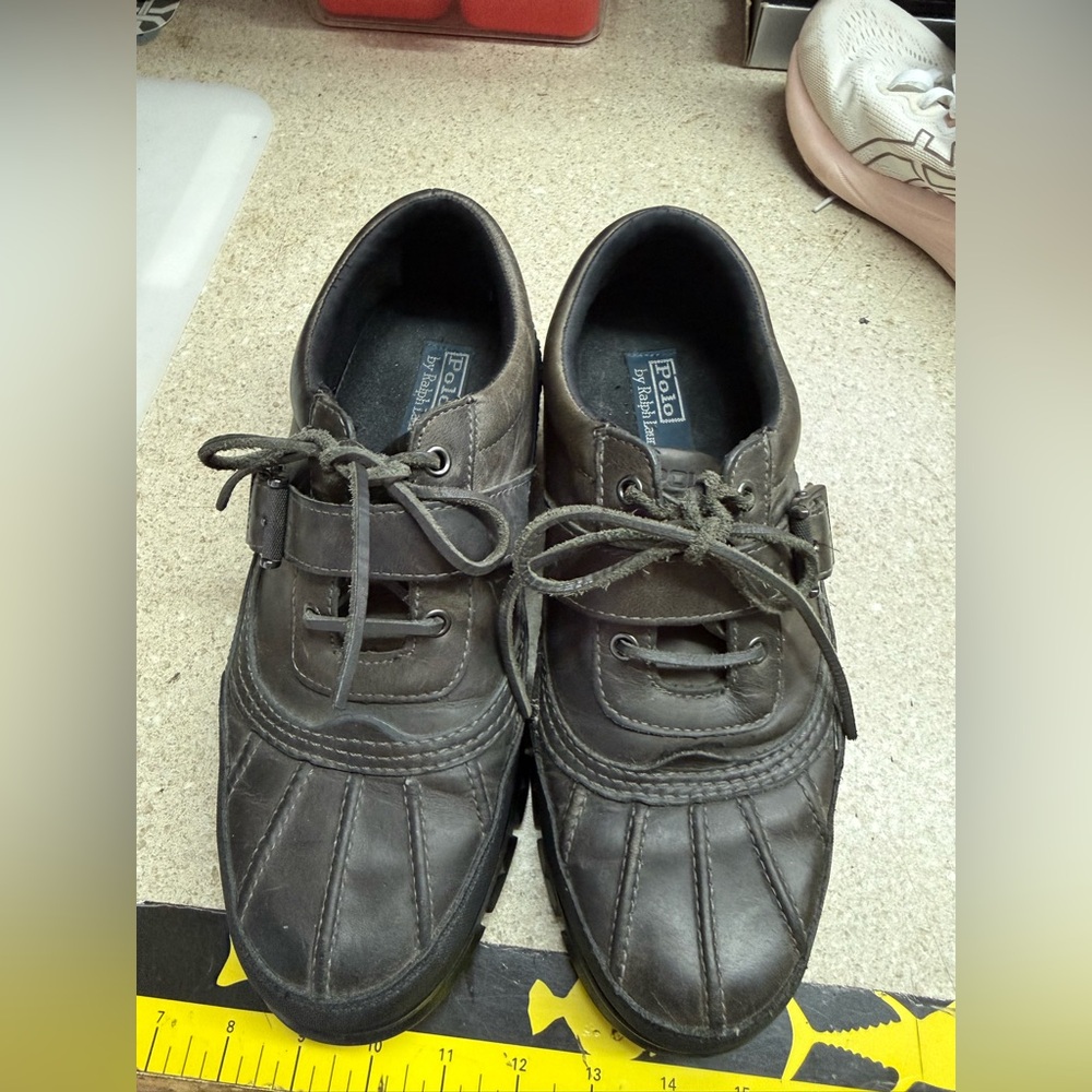 Polo by Ralph Lauren black Leather Lace-Up Oxfords size 10